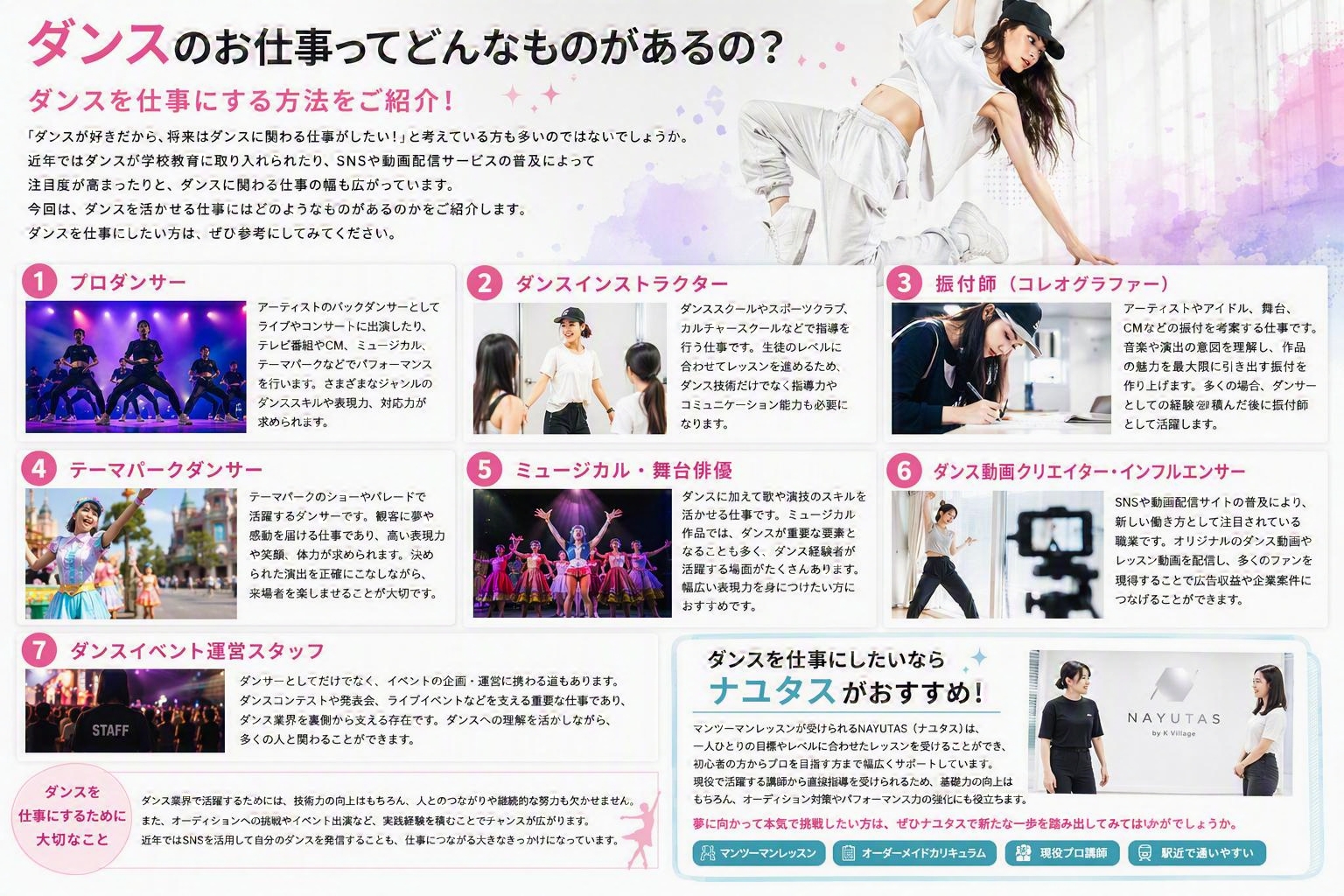 ダンスのお仕事ってどんなものがあるの？ダンスを仕事にする方法をご紹介！