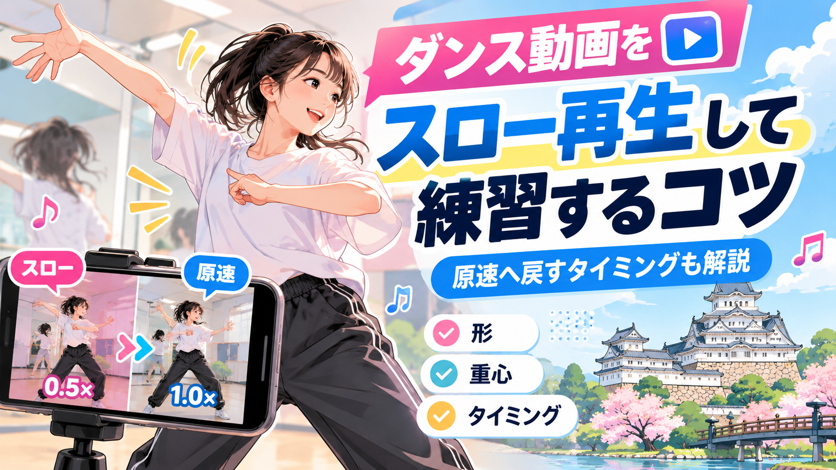 【姫路】ダンス動画をスロー再生して練習するコツ｜原速へ戻すタイミングも解説