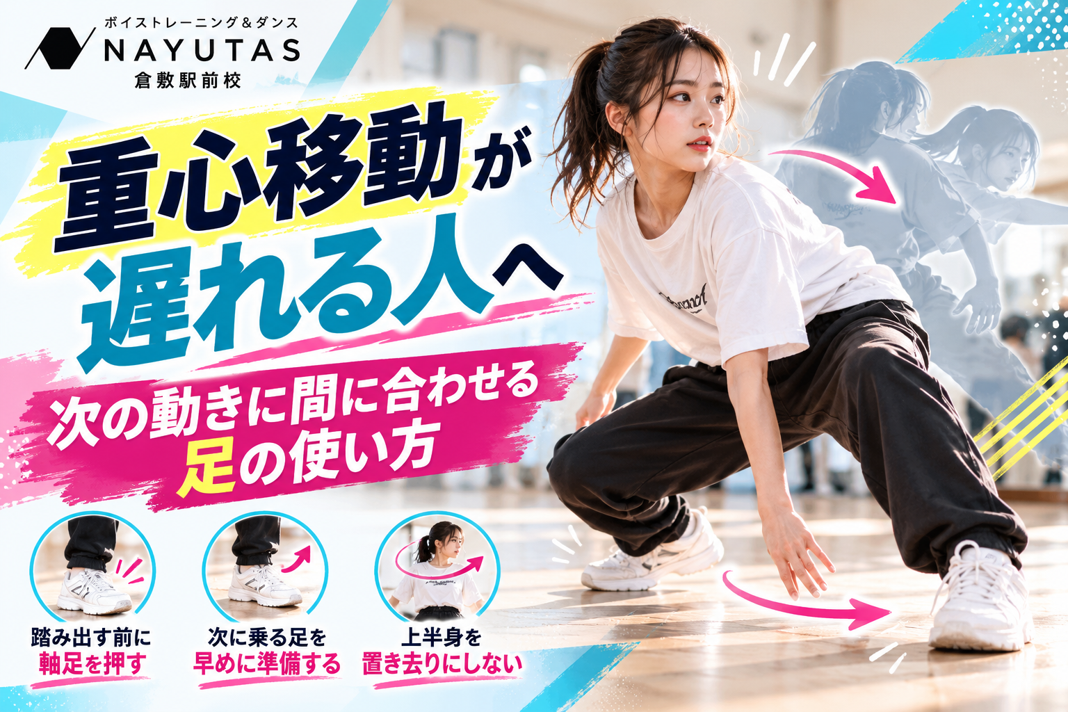【倉敷】重心移動が遅れる人へ｜次の動きに間に合わせる足の使い方