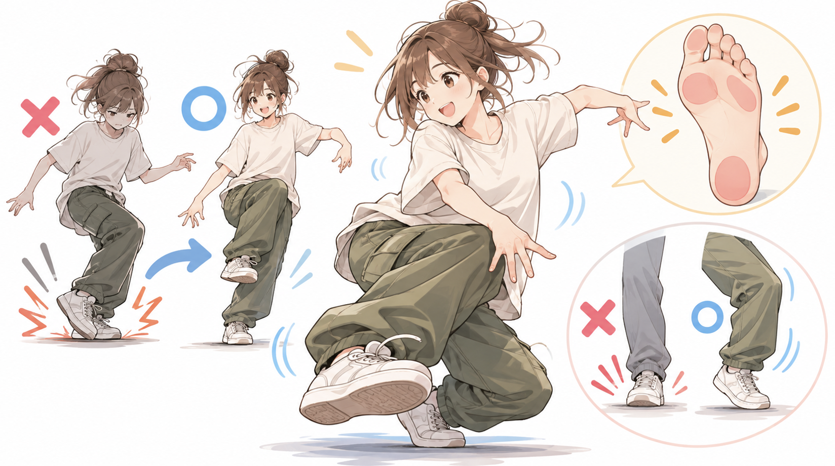 ダンスで足音がドタドタする人へ！静かに軽くステップするための自宅練習☆