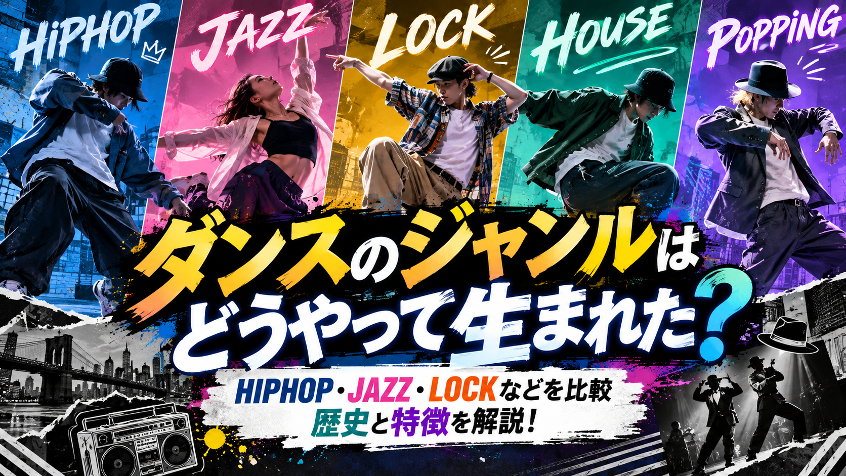 ダンスのジャンルはどうやって生まれた？HIPHOP・JAZZ・LOCKなどの歴史と特徴を比較！